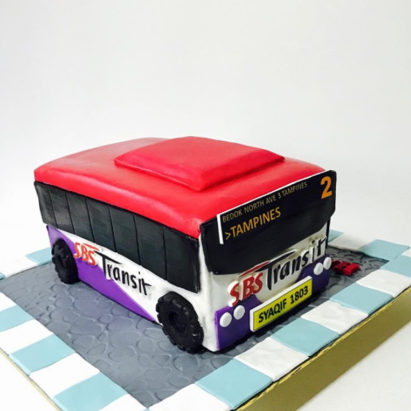 Halal-Certified SG Love Bus Cake - Piece Of Cake